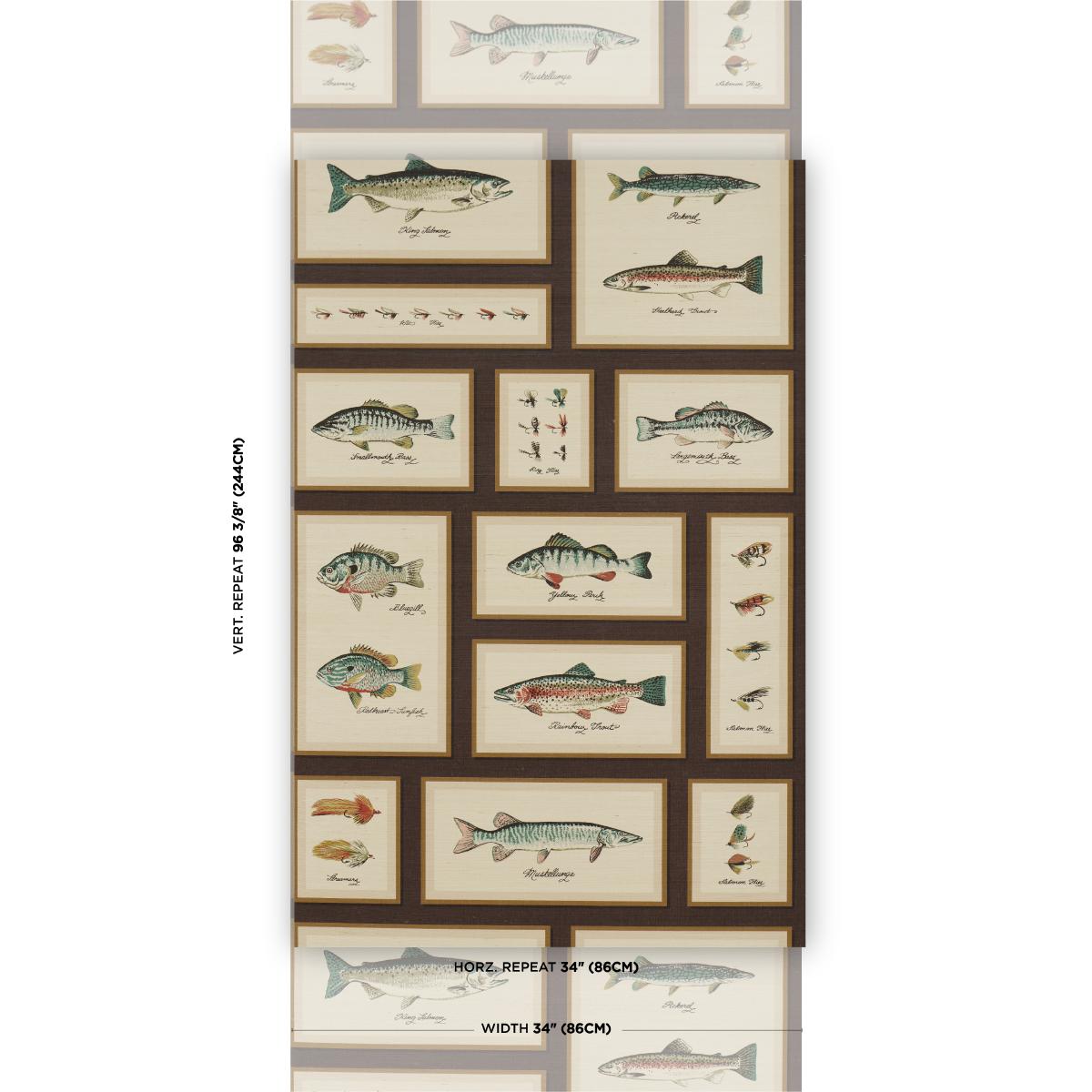 Schumacher Jamie'S Trophies Sisal Charcoal Wallpaper