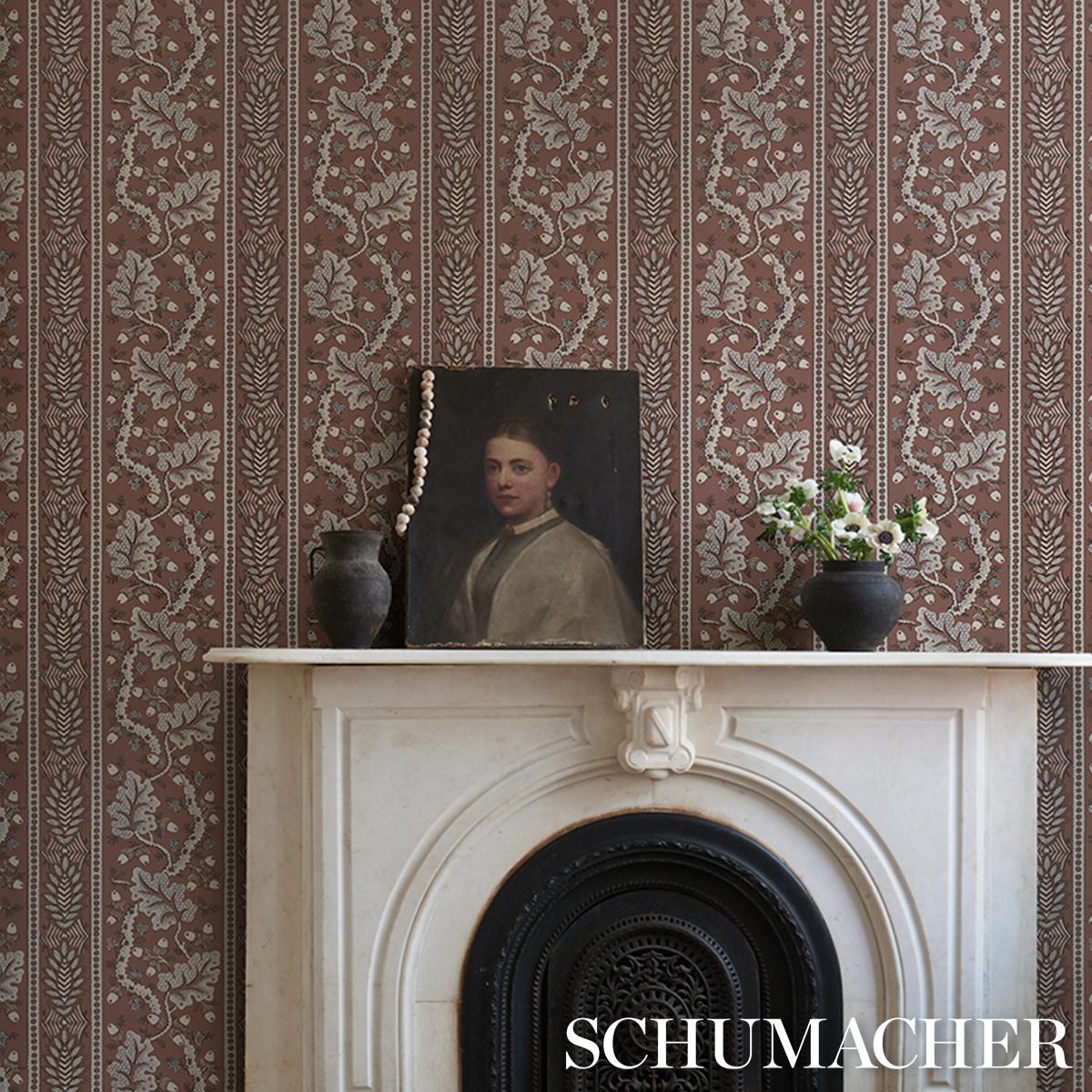 Schumacher Richmond House Mocha Wallpaper