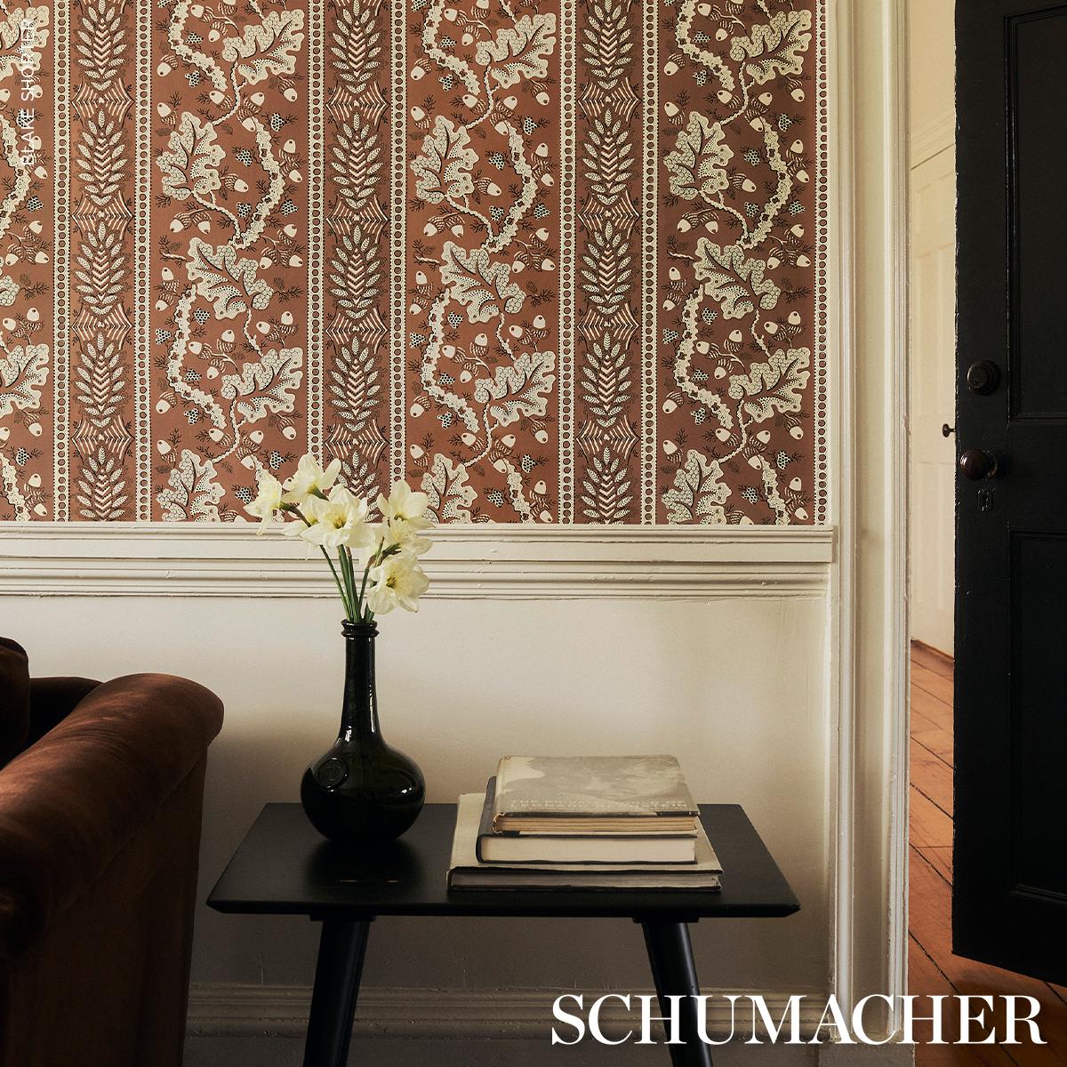 Schumacher Richmond House Mocha Wallpaper