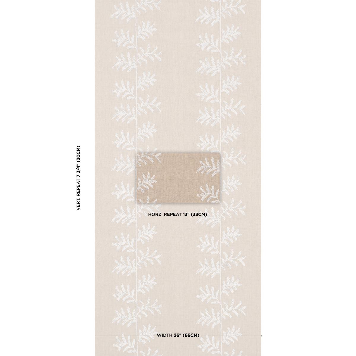 Schumacher Eloise Embroidery Wallcovering Natural Wallpaper