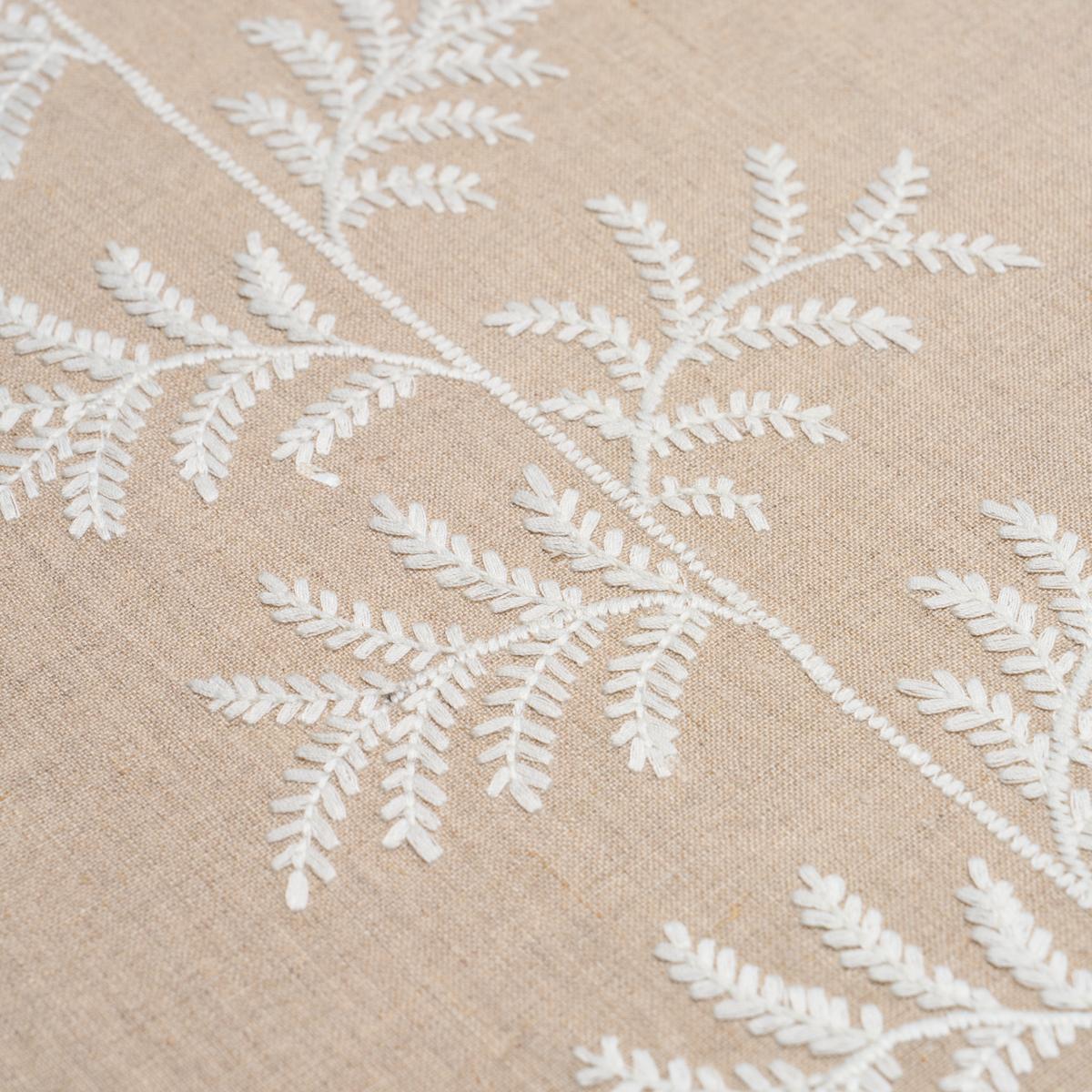 Schumacher Eloise Embroidery Wallcovering Natural Wallpaper