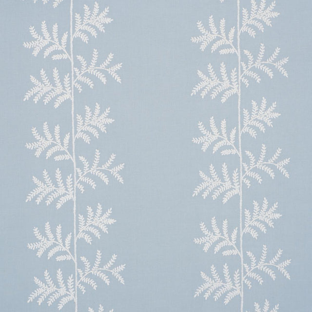 Schumacher Eloise Embroidery Wallcovering Sky Wallpaper