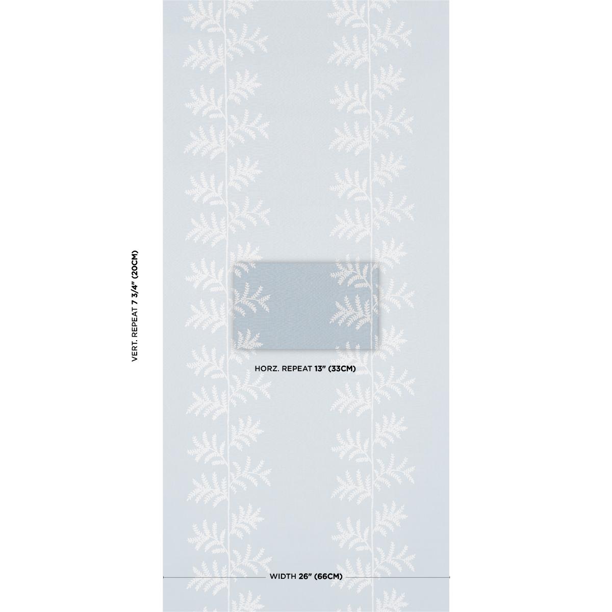 Schumacher Eloise Embroidery Wallcovering Sky Wallpaper