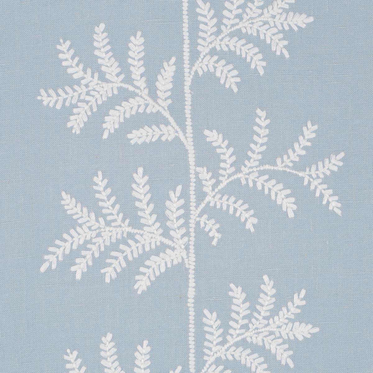 Schumacher Eloise Embroidery Wallcovering Sky Wallpaper