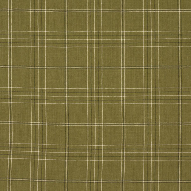 Schumacher Nils Plaid Linen Grass Fabric