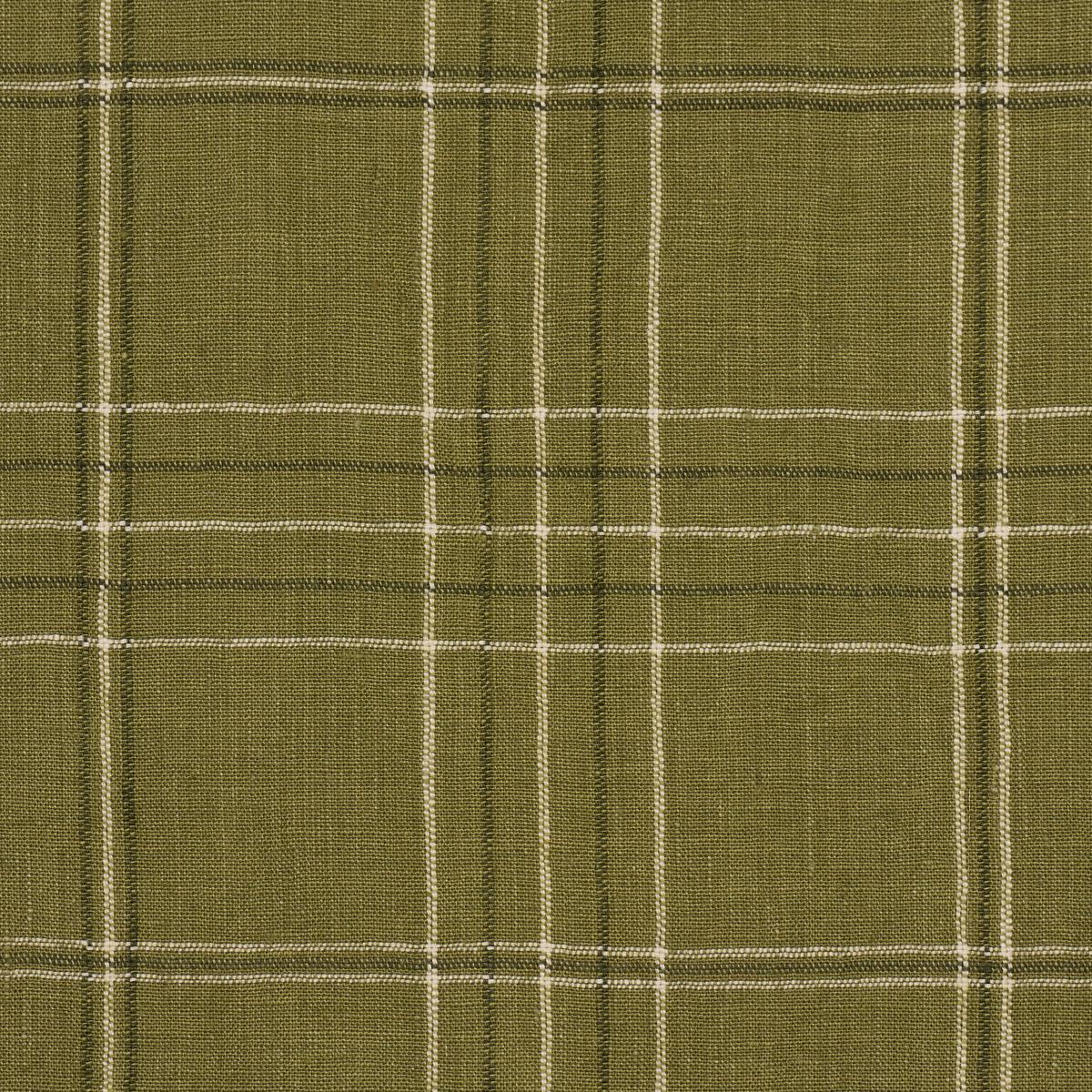 Schumacher Nils Plaid Linen Grass Fabric