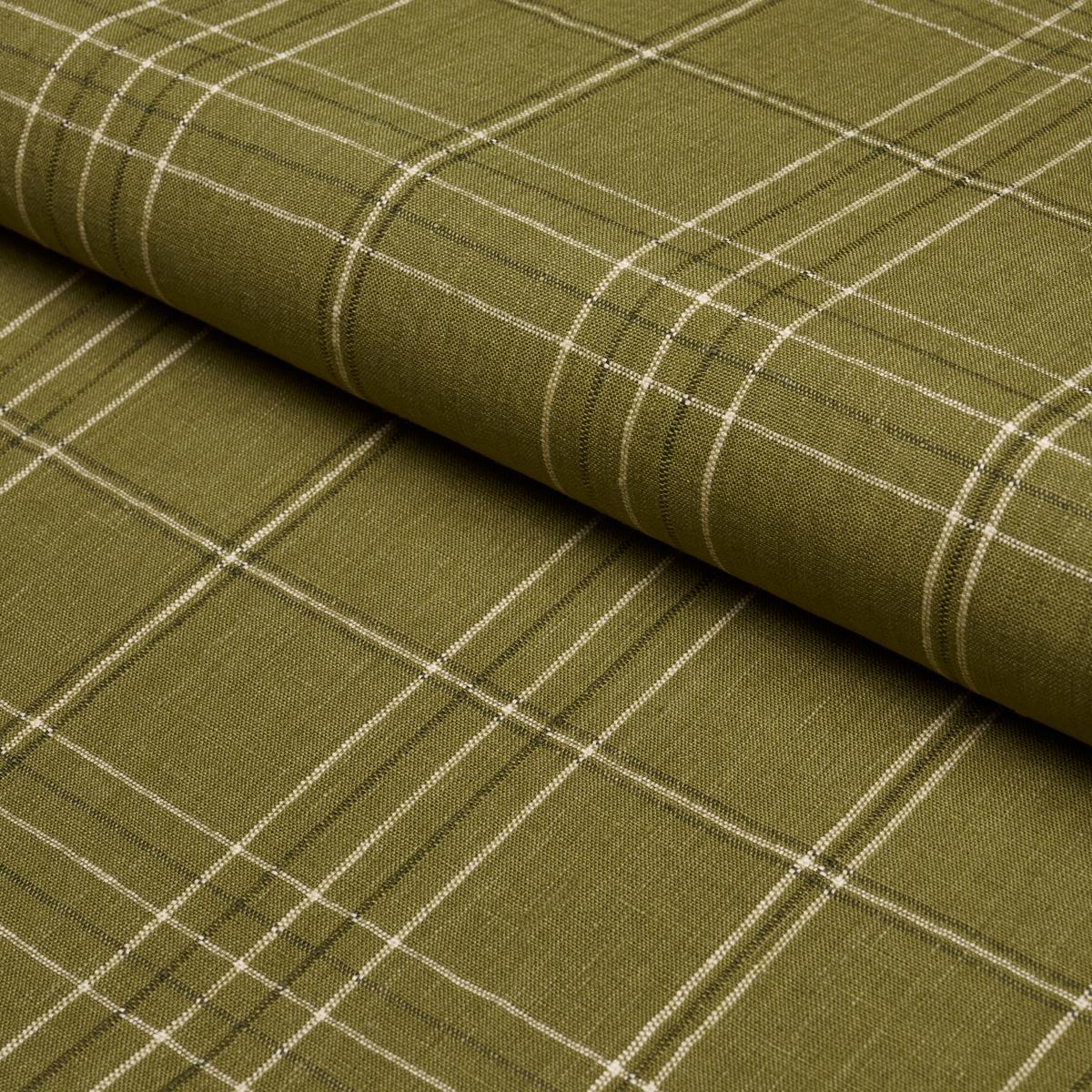 Schumacher Nils Plaid Linen Grass Fabric
