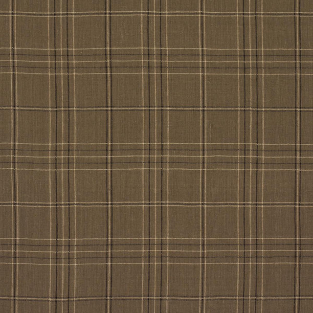 Schumacher Nils Plaid Linen Lichen Fabric