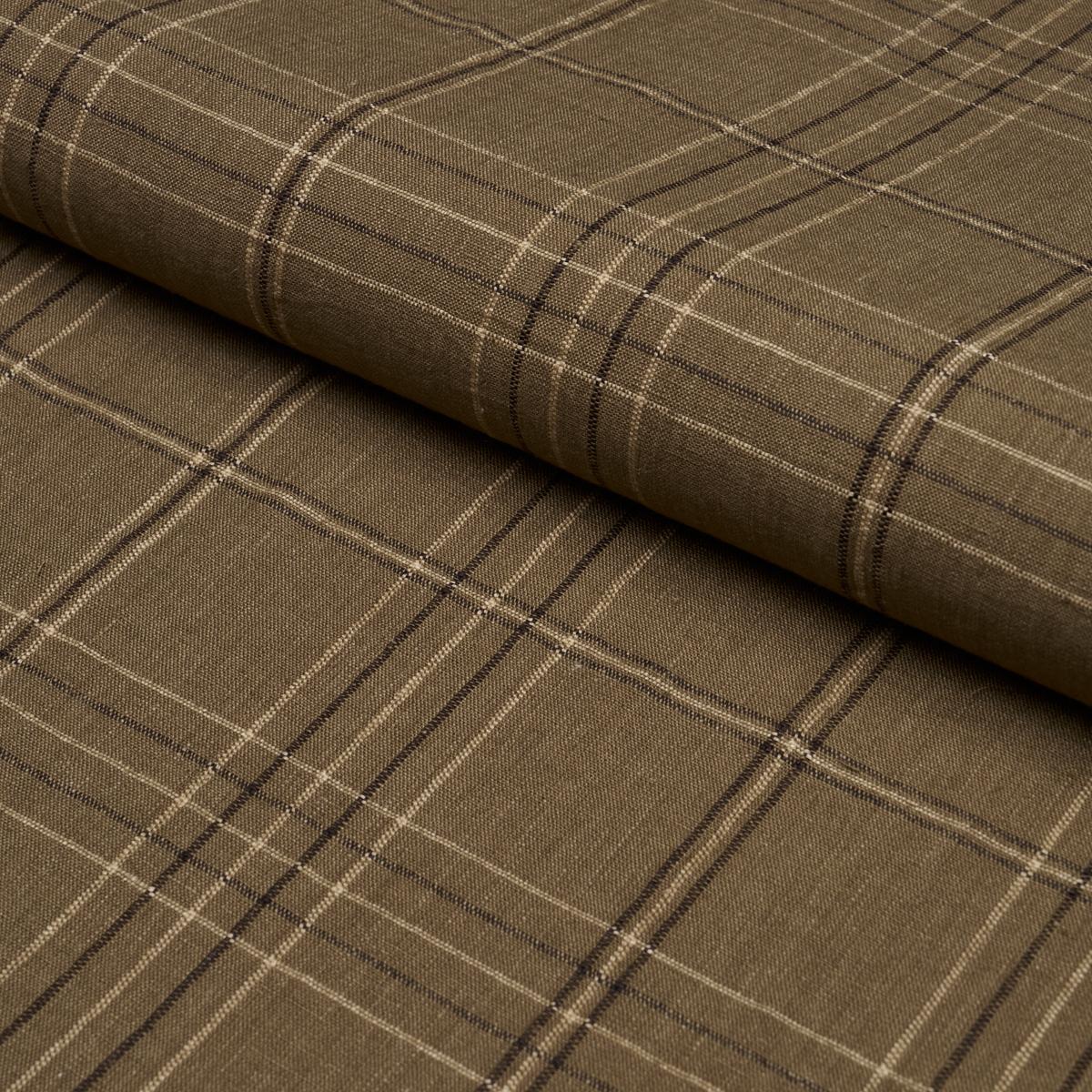 Schumacher Nils Plaid Linen Lichen Fabric