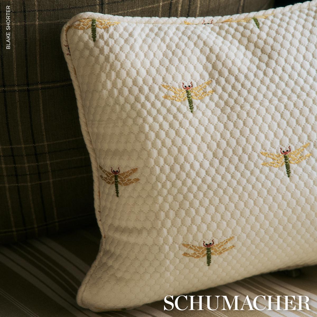 Schumacher Dragonflies Ochre Fabric