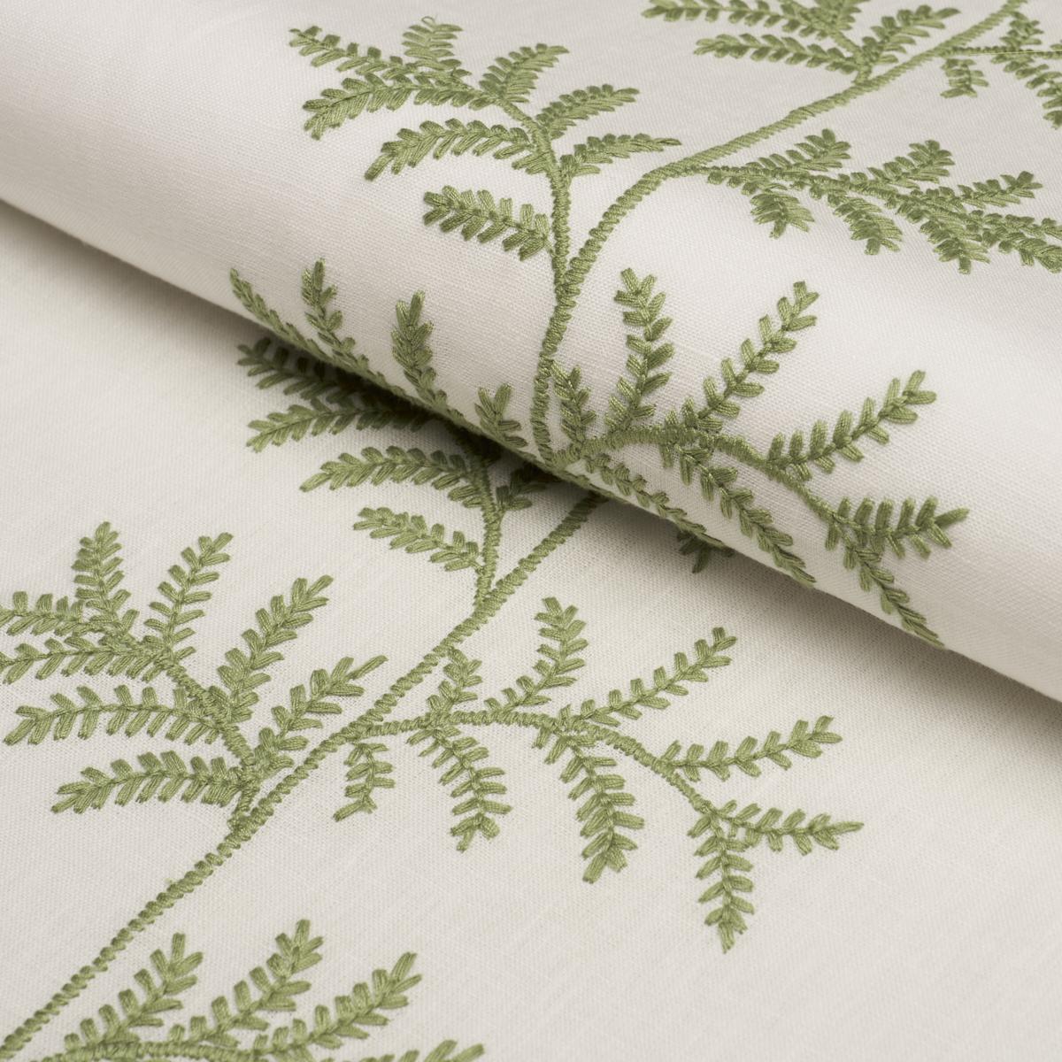 Schumacher Eloise Embroidery Sage Fabric