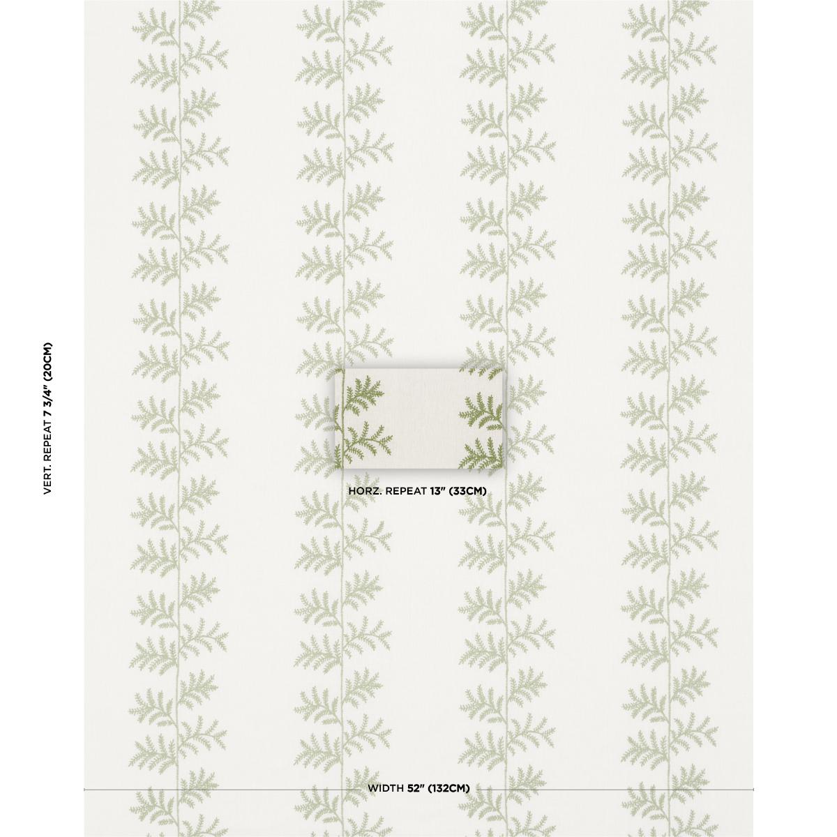 Schumacher Eloise Embroidery Sage Fabric