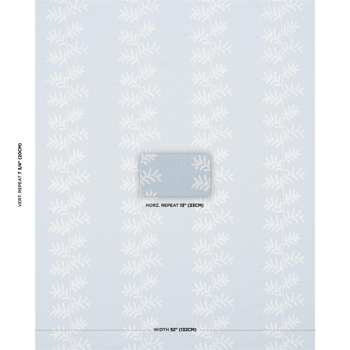 Schumacher Eloise Embroidery Sky Fabric