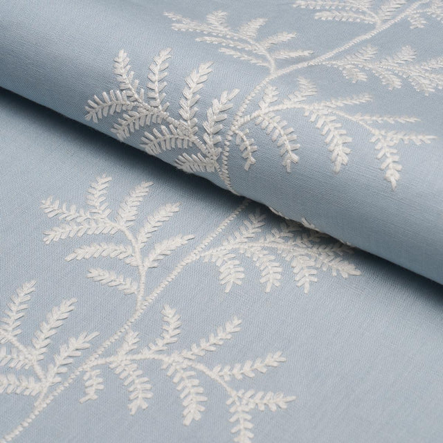 Schumacher Eloise Embroidery Sky Fabric