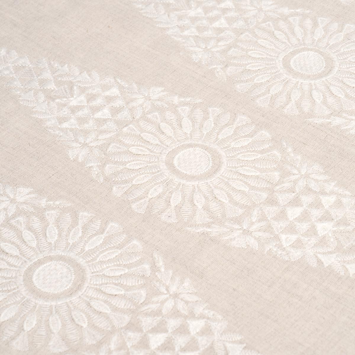 Schumacher Tasmin Embroidery Natural Fabric