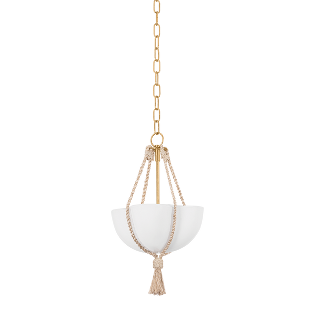Hudson Valley Lighting Amberley VINTAGE GOLD LEAF 12W x 18.5H Pendant