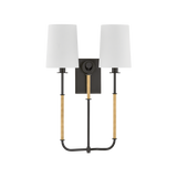 Hudson Valley Lighting Glenmont AGED BRASS/DISTRESSED BRONZE 14W x 21H Wall Sconce