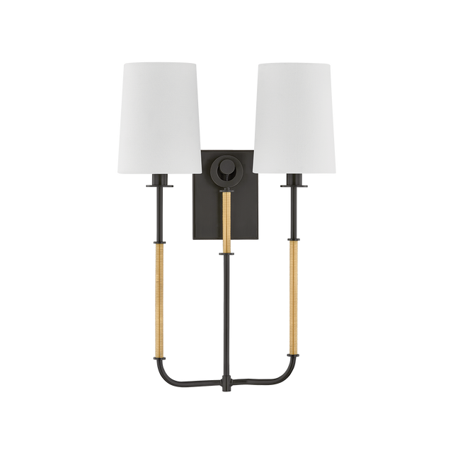 Hudson Valley Lighting Glenmont AGED BRASS/DISTRESSED BRONZE 14W x 21H Wall Sconce