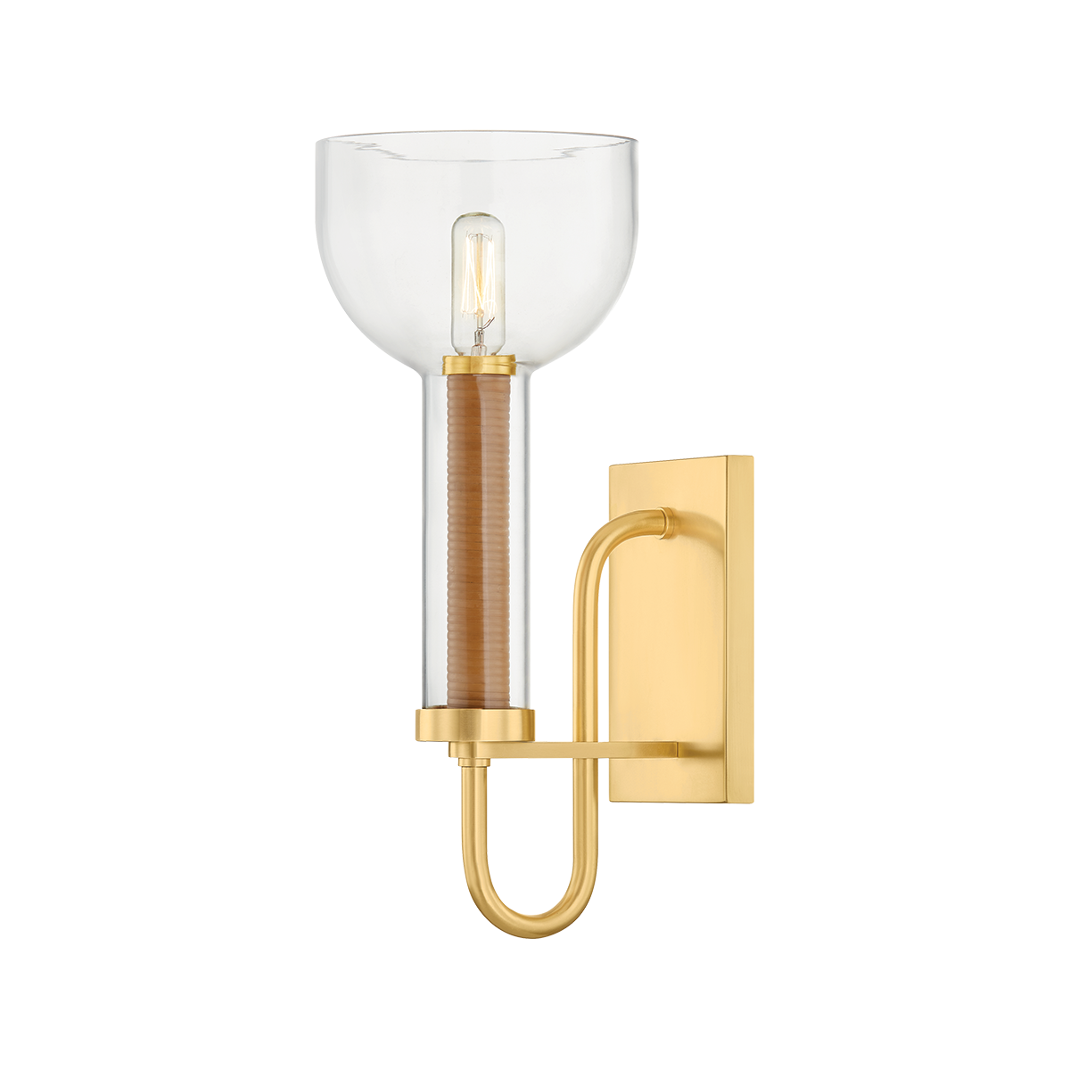 Hudson Valley Lighting Narrowsburg AGED BRASS 6W x 14.5H Wall Sconce