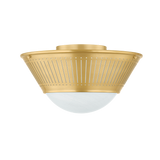 Hudson Valley Lighting Elsmere AGED BRASS 14.25W x 8H Flush Mount