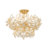 Hudson Valley Lighting MAYBROOK VINTAGE GOLD LEAF 22W x 12.25H Semi-Flush Mount