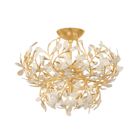 Hudson Valley Lighting MAYBROOK VINTAGE GOLD LEAF 22W x 12.25H Semi-Flush Mount