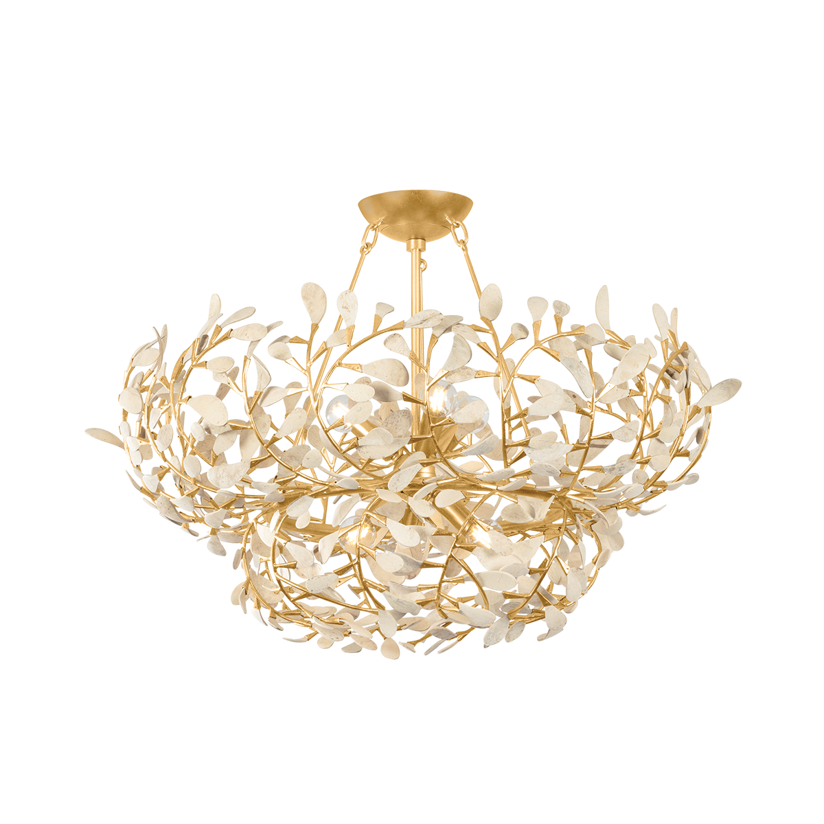 Hudson Valley Lighting MAYBROOK VINTAGE GOLD LEAF 28W x 16H Chandelier