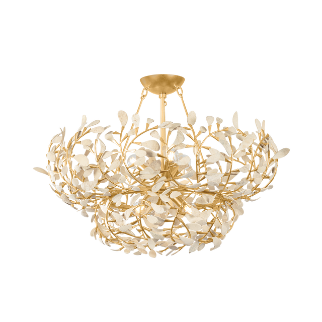 Hudson Valley Lighting MAYBROOK VINTAGE GOLD LEAF 28W x 16H Chandelier