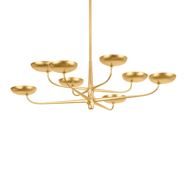 Hudson Valley Lighting TAORMINA VINTAGE GOLD LEAF 45W x 13H Chandelier
