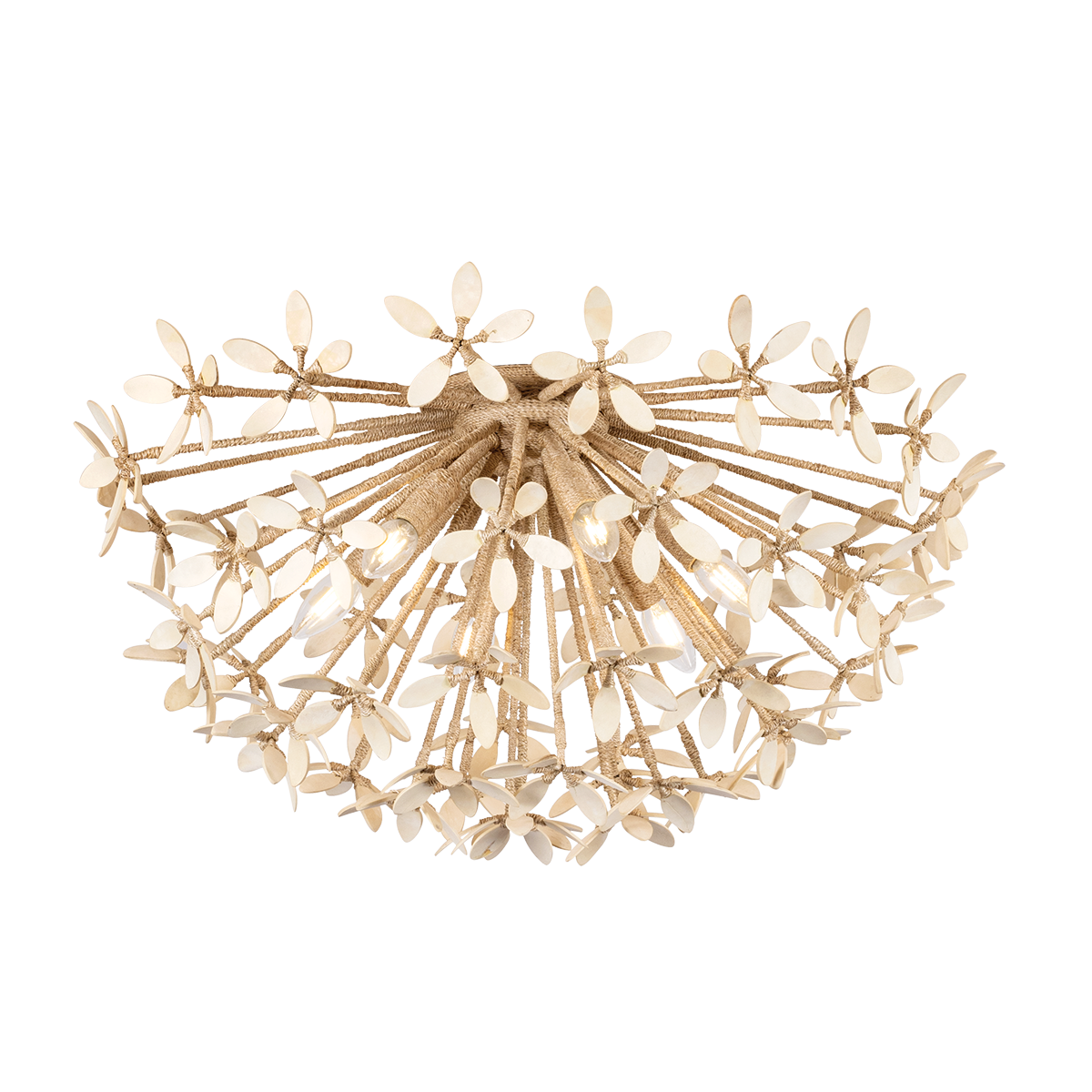 Corbett Lighting Corfu Ivory Coco 30W x 15.25H Semi-Flush Mount