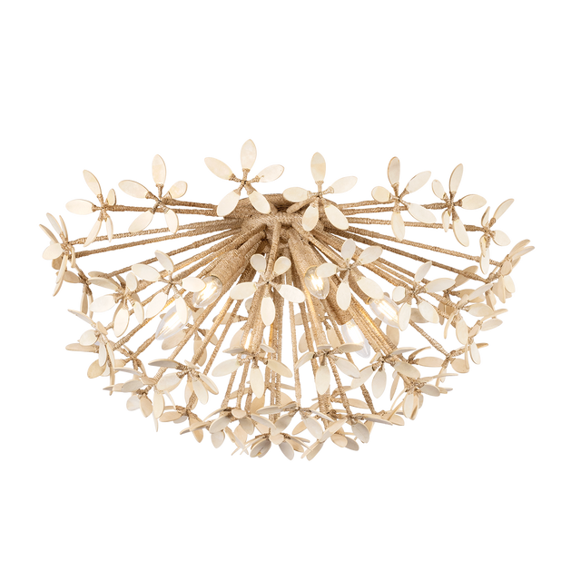 Corbett Lighting Corfu Ivory Coco 30W x 15.25H Semi-Flush Mount