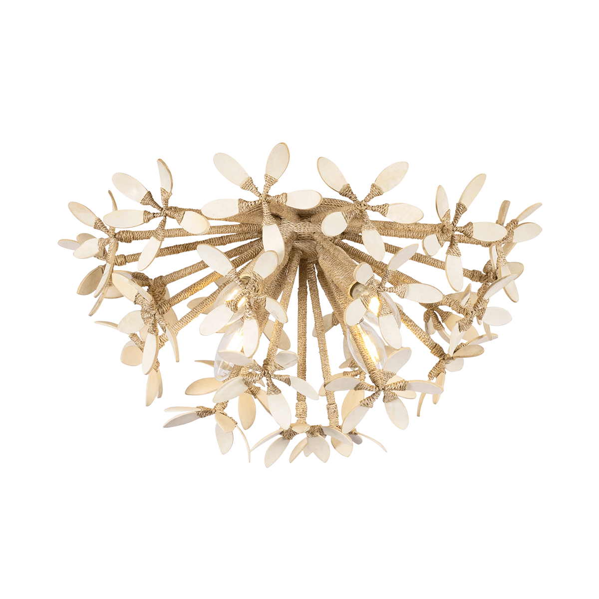 Corbett Lighting Corfu Ivory Coco 20W x 10.75H Semi-Flush Mount
