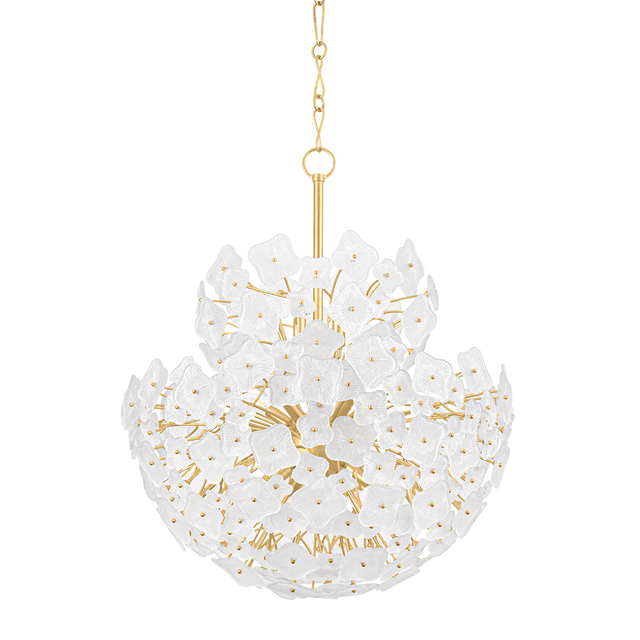 Hudson Valley Lighting BARRYTOWN VINTAGE GOLD LEAF 34W x 39H Chandelier