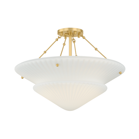 Hudson Valley Lighting Loburn AGED BRASS 20.25W x 14.25H Semi-Flush Mount