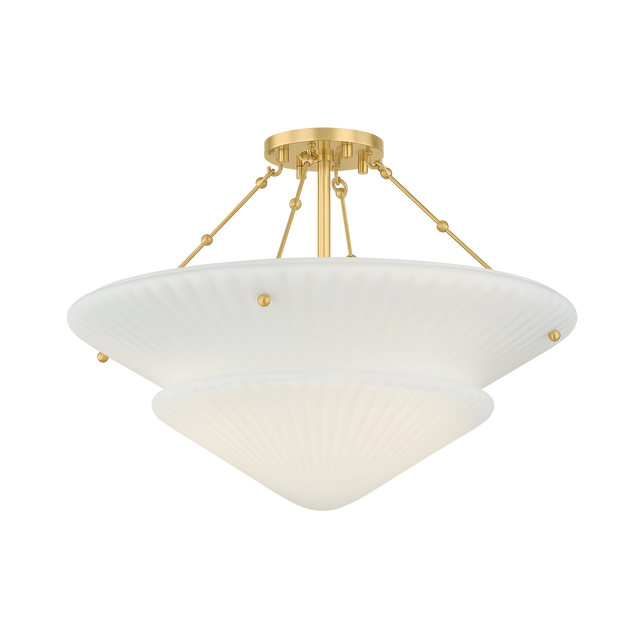 Hudson Valley Lighting Loburn AGED BRASS 20.25W x 14.25H Semi-Flush Mount