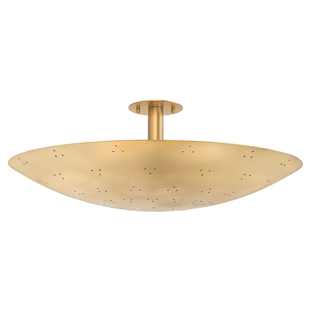 Hudson Valley Lighting Bern VINTAGE BRASS 28W x 10.5H Flush Mount