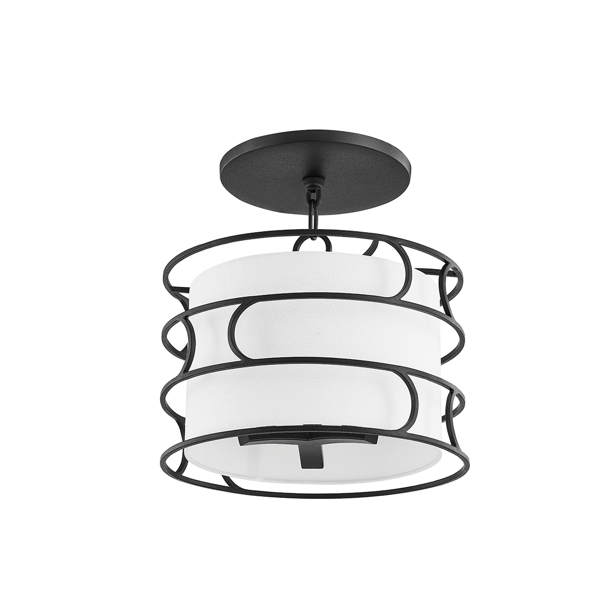 Troy Lighting Reedley FORGED IRON 14W x 14.5H Semi-Flush Mount