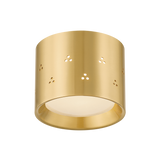 Hudson Valley Lighting Edisto AGED BRASS 4.5W x 3.5H Flush Mount