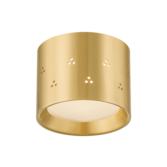 Hudson Valley Lighting Edisto AGED BRASS 4.5W x 3.5H Flush Mount