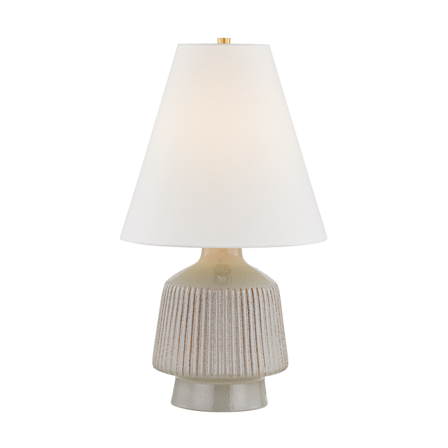 Hudson Valley Lighting King AGED BRASS/CERAMIC COCCON 15.75W x 28.25H Table Lamp