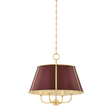 Hudson Valley Lighting Cambridge AGED BRASS/SOFT CRIMSON 20.25W x 19.5H Chandelier