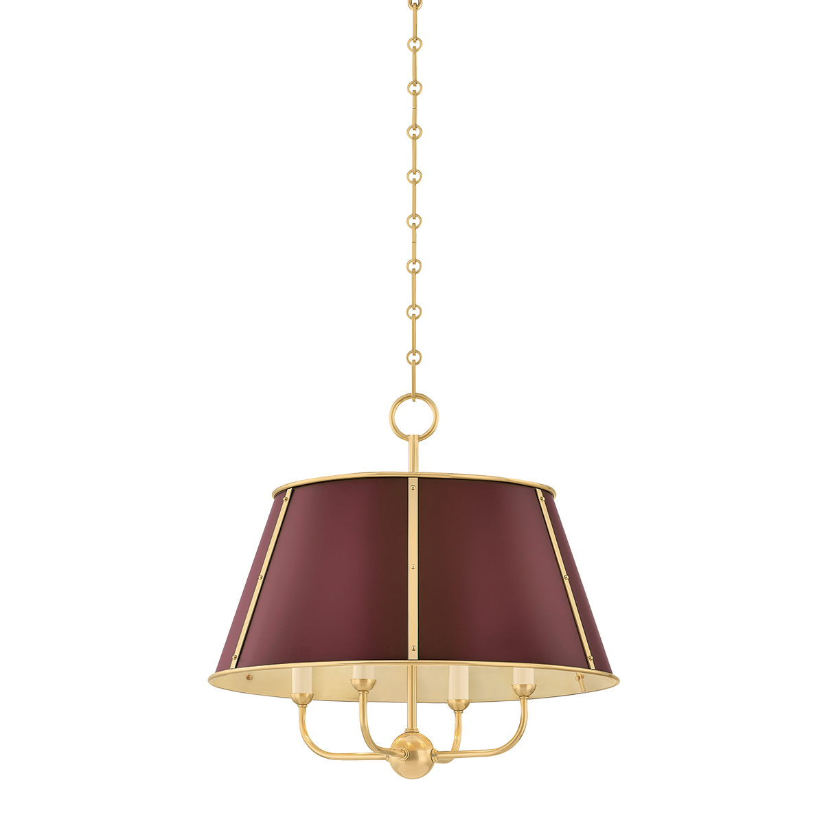 Hudson Valley Lighting Cambridge AGED BRASS/SOFT CRIMSON 20.25W x 19.5H Chandelier
