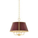 Hudson Valley Lighting Cambridge AGED BRASS/SOFT CRIMSON 20.25W x 19.5H Chandelier