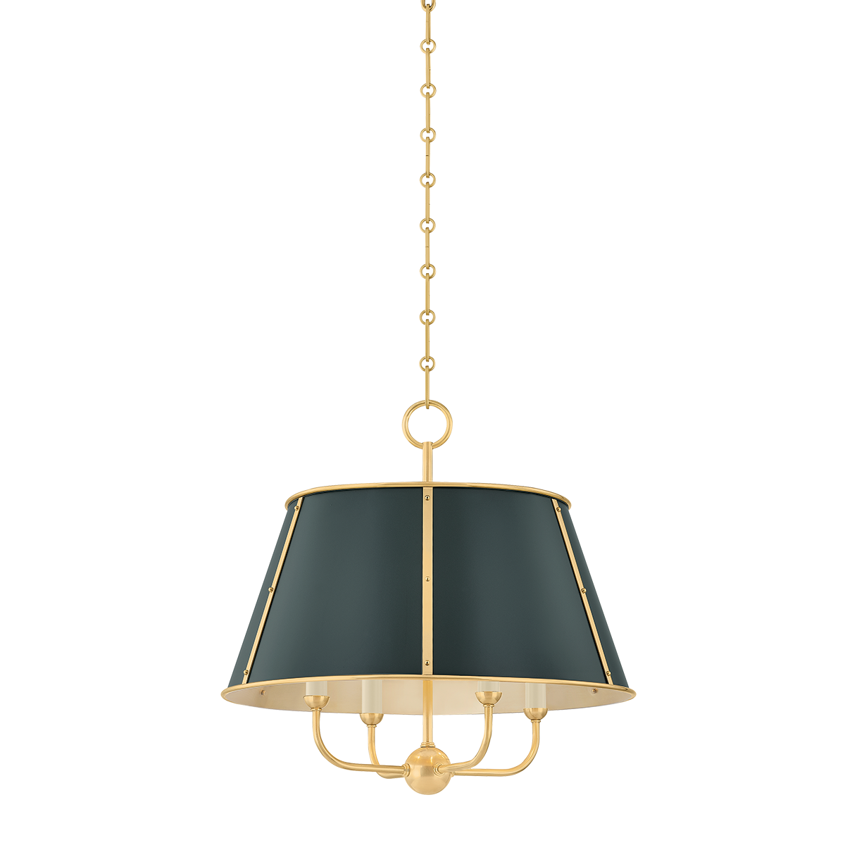 Hudson Valley Lighting Cambridge AGED BRASS/SOFT STUDIO GREEN 20.25W x 19.5H Chandelier