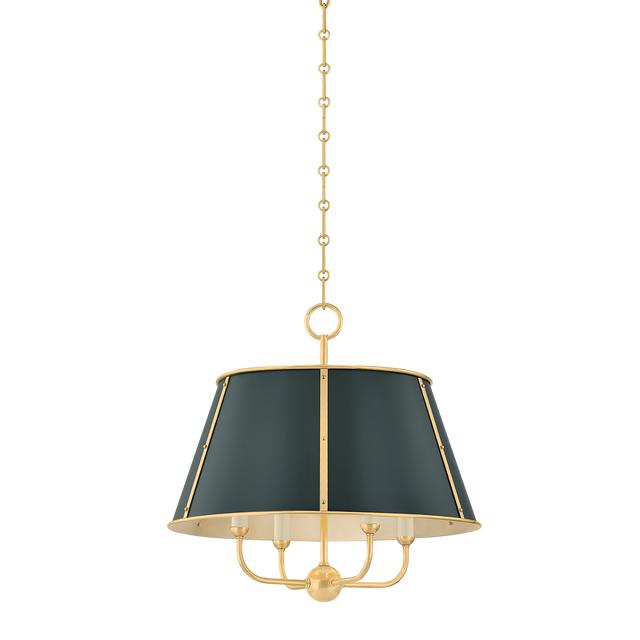 Hudson Valley Lighting Cambridge AGED BRASS/SOFT STUDIO GREEN 20.25W x 19.5H Chandelier