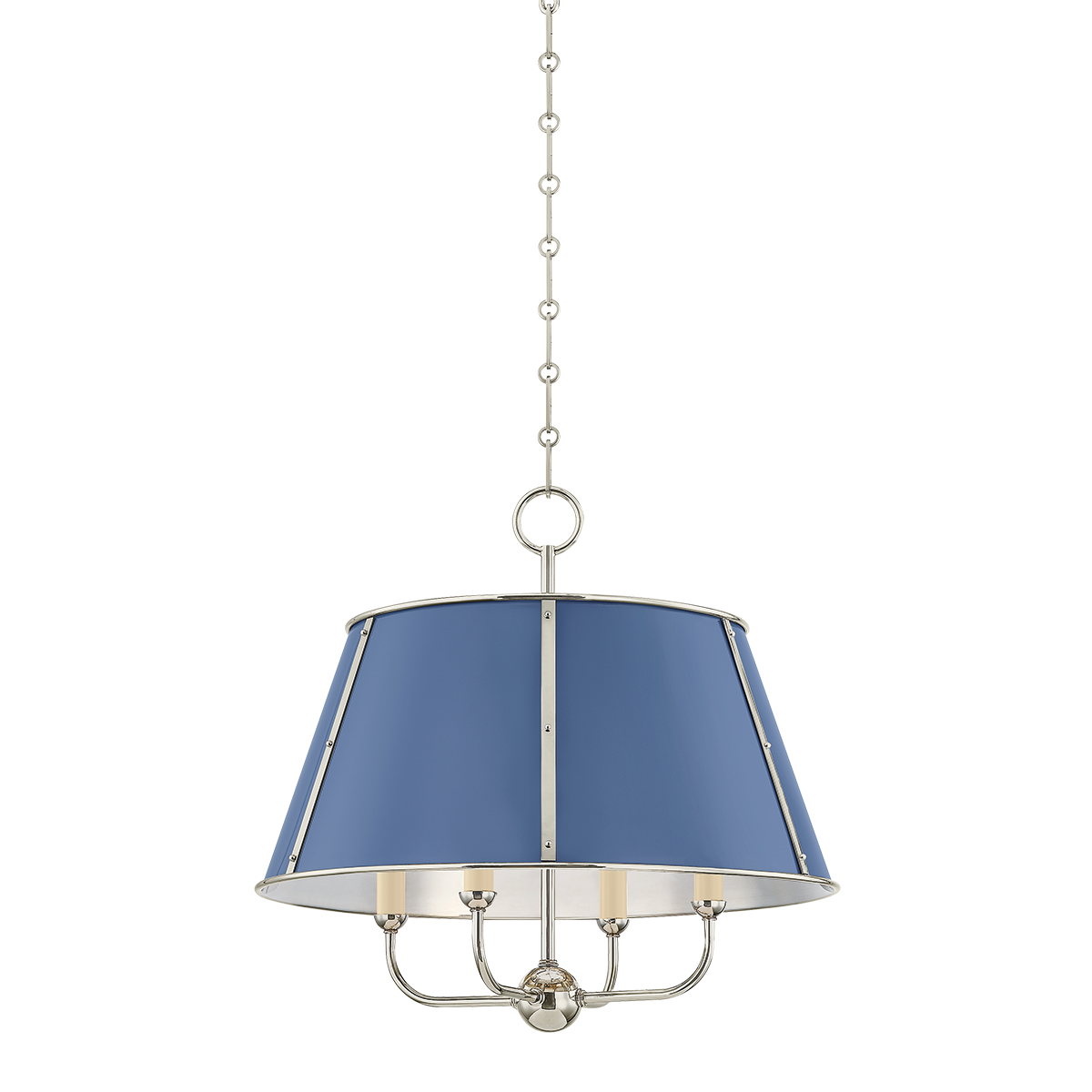 Hudson Valley Lighting Cambridge POLISHED NICKEL/SOFT FRENCH BLUE 20.25W x 19.5H Chandelier