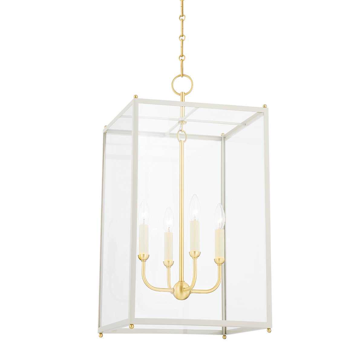 Hudson Valley Lighting Chaselton Aged Brass/off White 15W x 15L x 28.25H Candleholder
