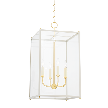 Hudson Valley Lighting Chaselton Aged Brass/off White 15W x 15L x 28.25H Candleholder