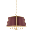 Hudson Valley Lighting Cambridge AGED BRASS/SOFT CRIMSON 28.5W x 23H Chandelier