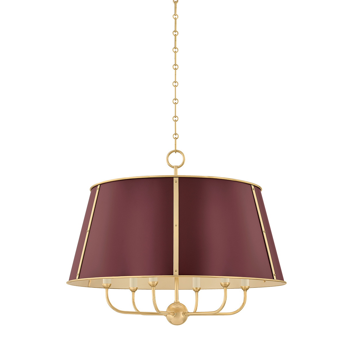 Hudson Valley Lighting Cambridge AGED BRASS/SOFT CRIMSON 28.5W x 23H Chandelier